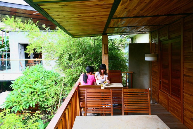Quán cà phê hút khách bởi kiến trúc cây xanh và hồ cá ở đà nẵng