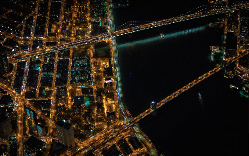 Ngắm vẻ đẹp huyền ảo của new york về đêm từ trực thăng