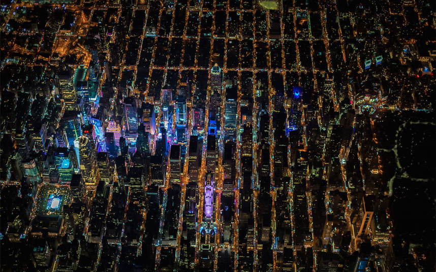 Ngắm vẻ đẹp huyền ảo của new york về đêm từ trực thăng