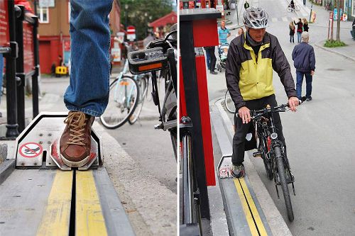 Độc đáo cầu thang tự động cho người đi xe đạp ở na uy