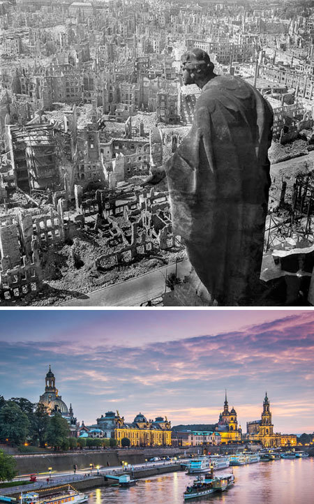 Những thành phố bị hủy hoại bởi chiến tranh ngày ấy - bây giờ