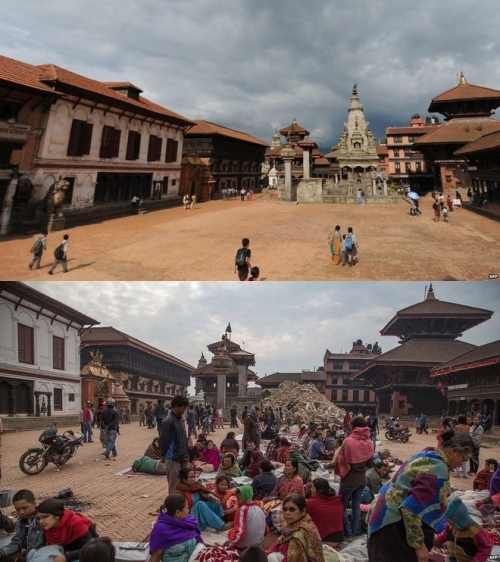Các di tích của nepal trước và sau động đất