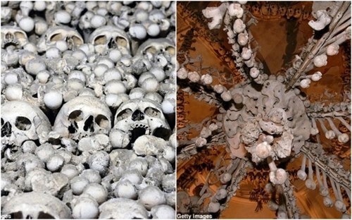 nổi gai ốc với nhà thờ làm từ hàng chục ngàn bộ xương người