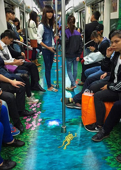 Trung quốc trang trí tàu điện ngầm giúp giảm căng thẳng